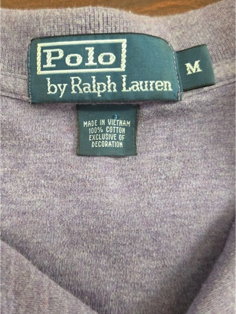 Polo Ralph Lauren Medium Purple Heather 100% Cotton Polo Shirt Orange Logo